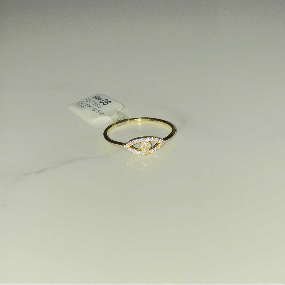 Gold plated Evil Eye CZ Ring - Picture 3 of 5